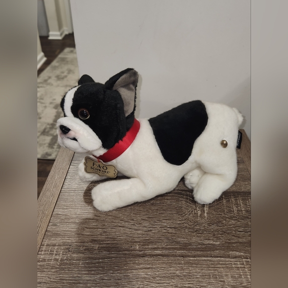FAO Schwarz French Bulldog Plush 12" Puppy Black SEE DESCRIPTION - Picture 1 of 10